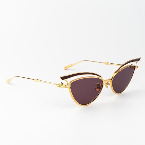 Valentino Women Sunglasses Titanium Gold Grey CAt Eye V - GLASSLINER VLS-118B-55 main image 5